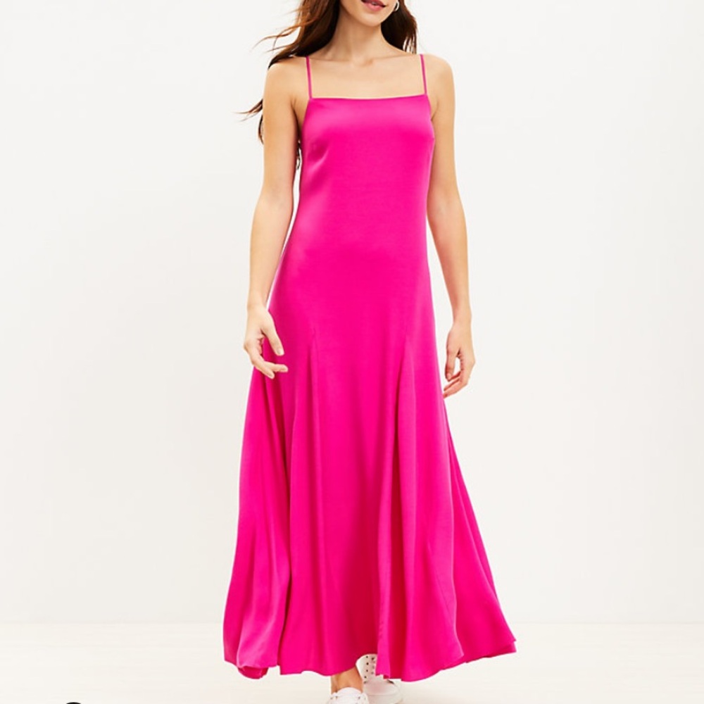 Loft gorgeous fuschia slip dress, sz 4